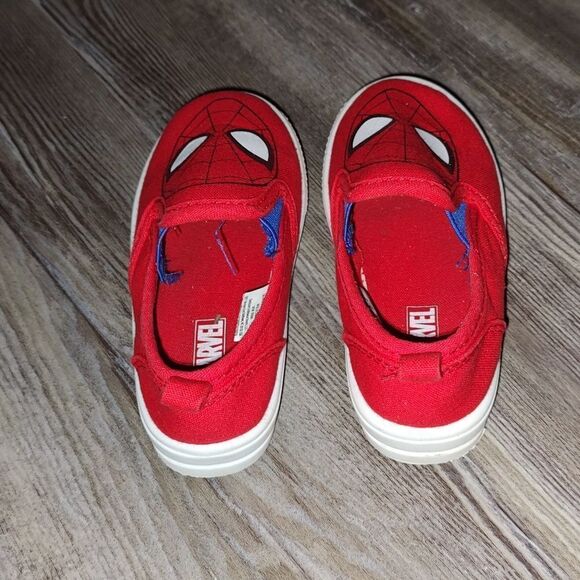Marvel Spider-Man canvas slip on shoes Kids Sz 8 - Picture 4 of 6